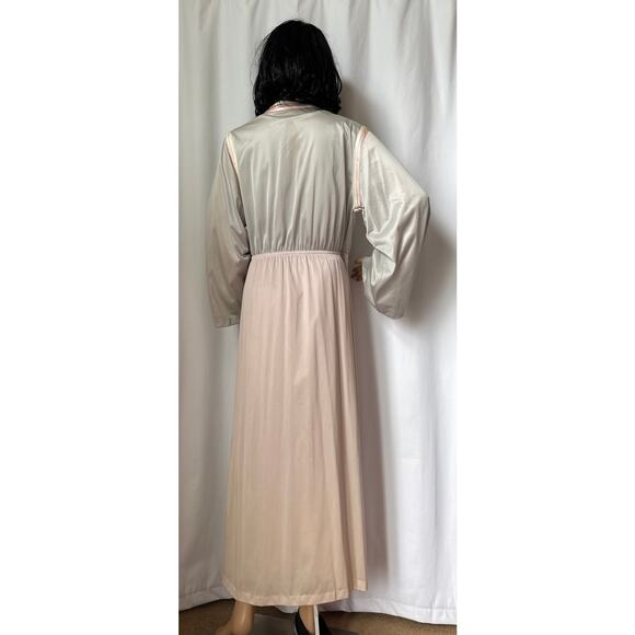 American Vintage Sears openback Nightgown & robe set pink gray medium - Picture 2 of 16
